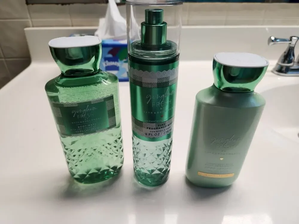 Bath & Body Works Gingham Fresh Lotion Shower Gel Fragrance Mist 3 Piece Set